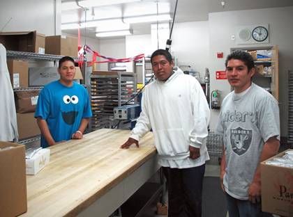 Harbor School Students Harbor High School students George Juarez, Eric Lopez and Norberto Higaredo working in the school kitchen